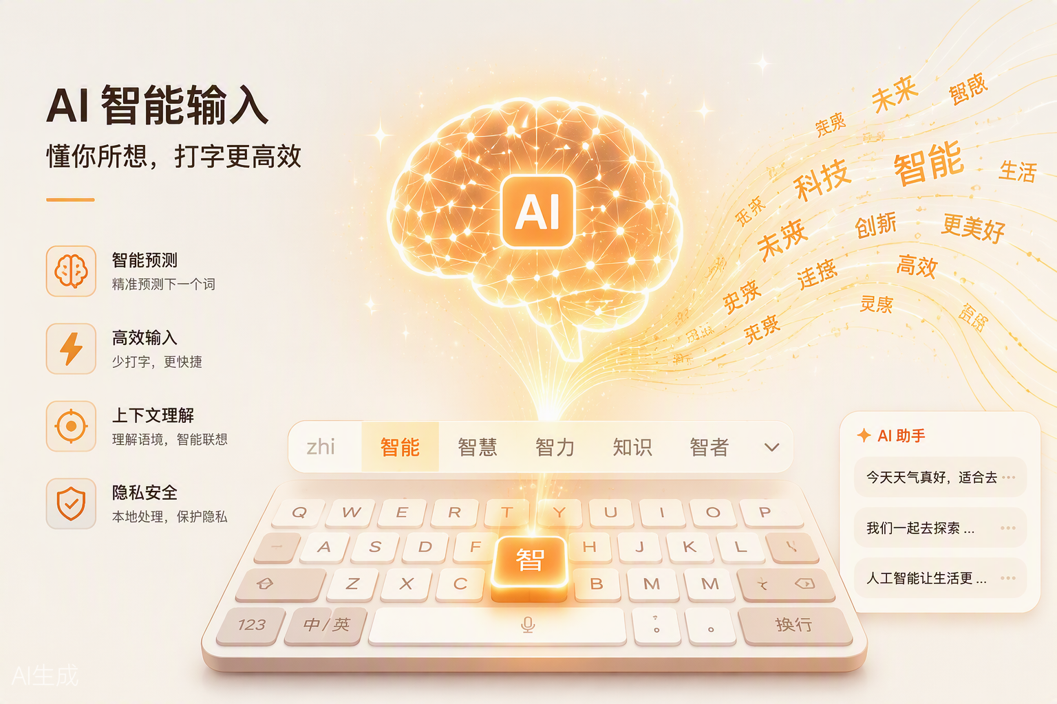 搜狗输入法智能AI引擎,智能联想精准预测