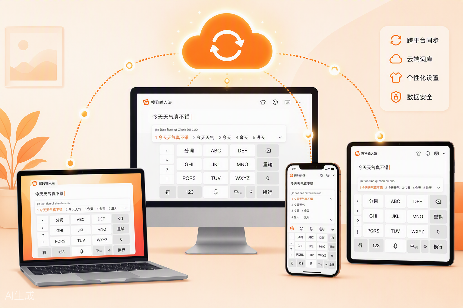 搜狗输入法支持Windows、macOS、iOS、Android多平台同步